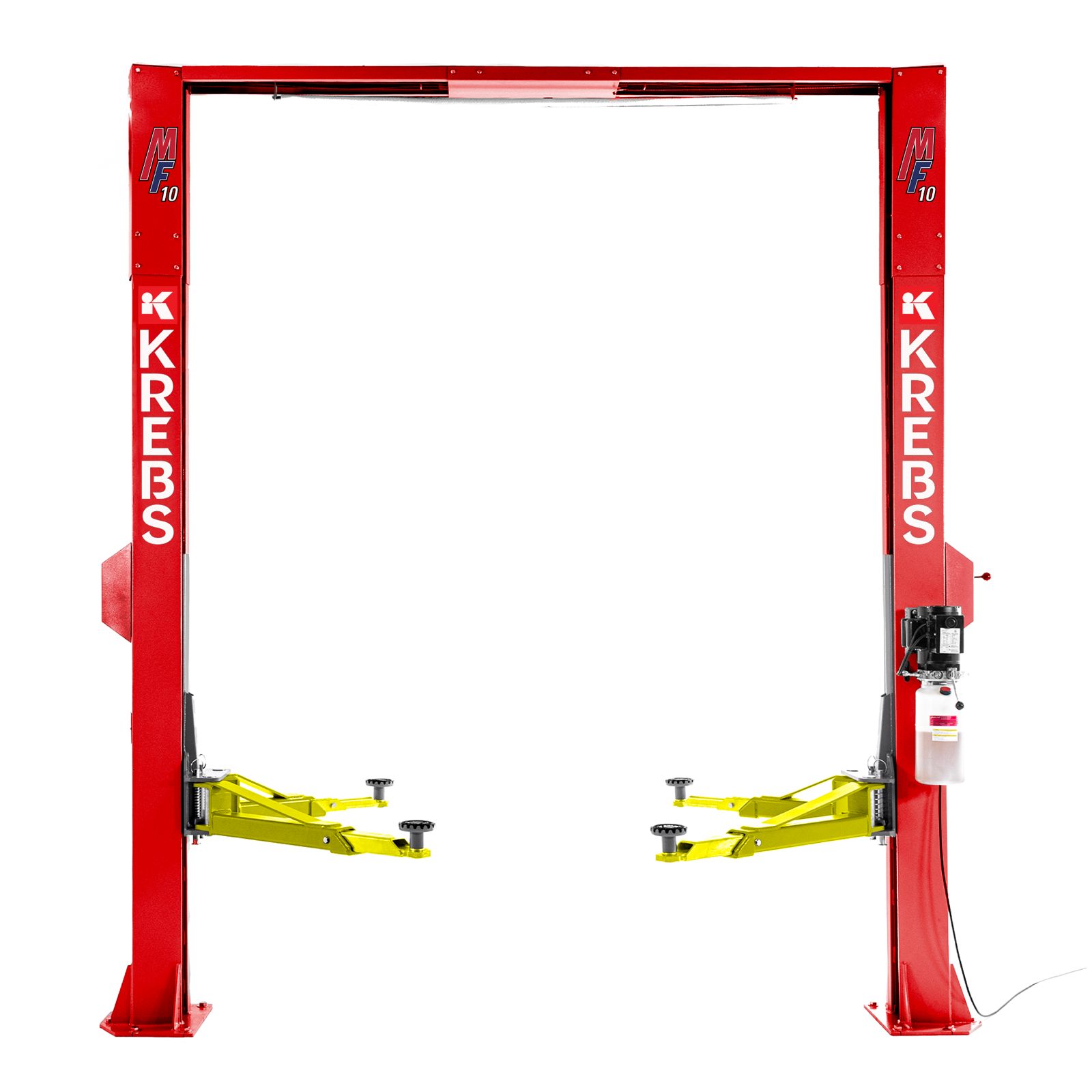 Red heavy-duty truck lift equipment available from Stickney Equipment